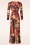  - Liana Retro Floral jumpsuit in zwart en oranje 2