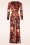  - Liana Retro Floral jumpsuit in zwart en oranje