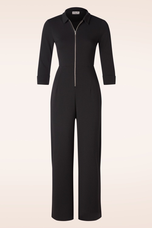 Vintage Chic for Topvintage - Izzy jumpsuit in zwart