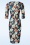 Vintage Chic for Topvintage - Nehla floral pencil jurk in blauw en multi 2