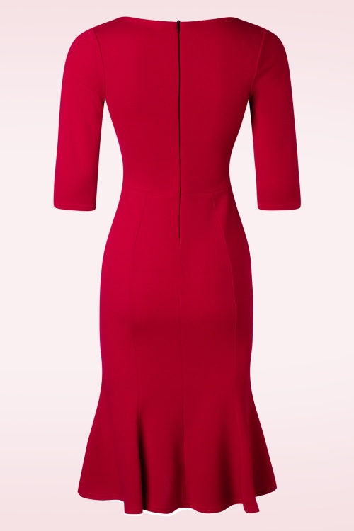 Vintage Chic for Topvintage - Laurie pencil jurk in rood 3