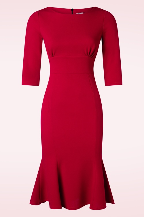 Vintage Chic for Topvintage - Laurie pencil jurk in rood 2