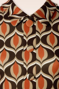 Vintage Chic for Topvintage - Rizza retro jurk in bruin en oranje 2