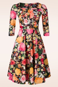 Hearts & Roses - Stella floral swing jurk in multi 2