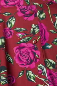 Hearts & Roses - Rosie floral swing rok in rood en fuchsia 4