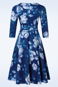 Hearts & Roses - Dorothy swing jurk in blauw 6