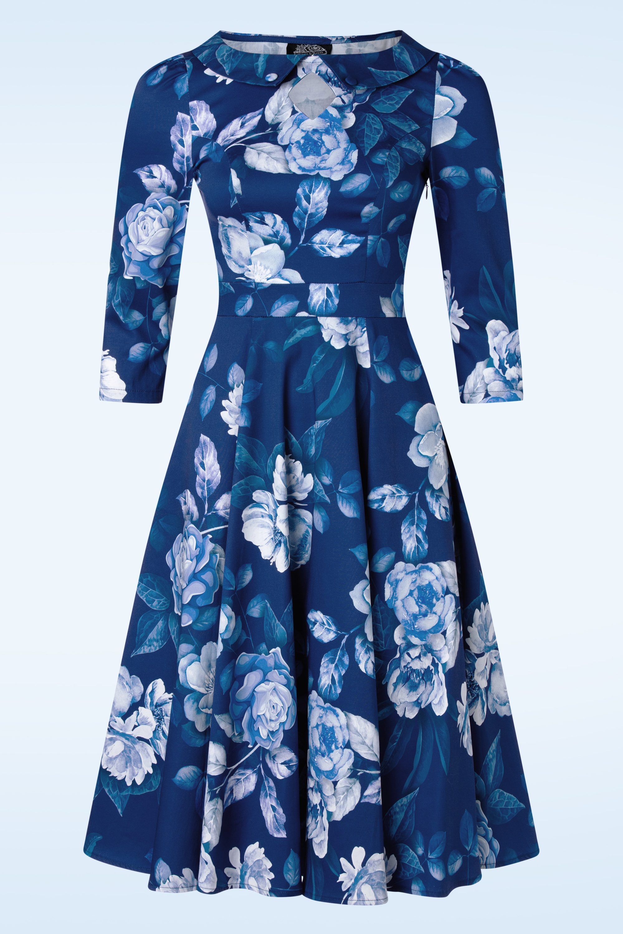 Hearts & Roses - Dorothy swing jurk in blauw 2