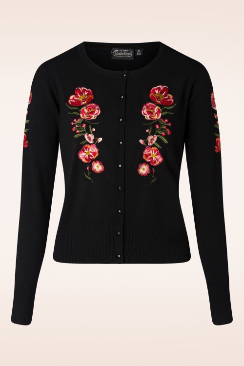 Vixen - Senne Bloemen vest in zwart