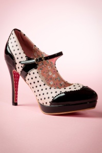 Banned Retro - Mary Jane pumps in zwart en beige roze 7