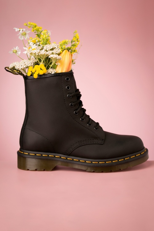 Dr. Martens 1460 Fettige Stiefeletten in Schwarz Einkaufen bei Topvintage