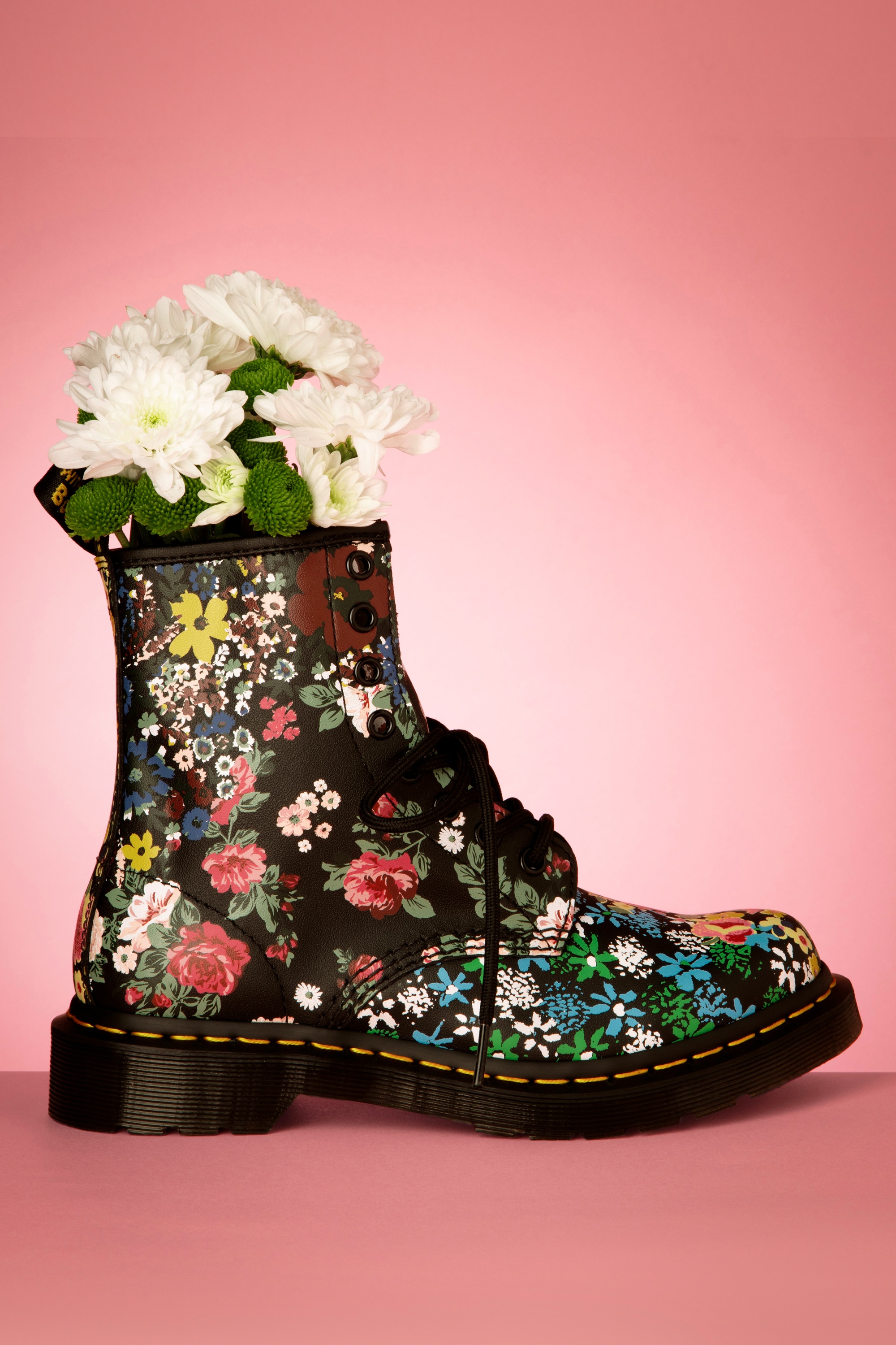 Dr martens boots with flowers best sale