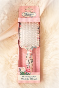 The Vintage Cosmetic Company - Rectangular Paddle Hair Brush à Motif Floral 3