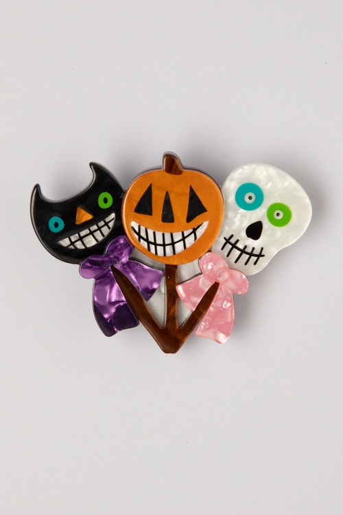 Erstwilder - Cara the Halloween Kitty broche