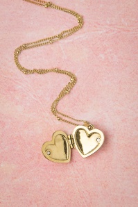 Topvintage Boutique Collection - Hart medaillon halsketting in goud 2