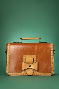 Banned Retro - Scandal Office handtas in camel en cognac