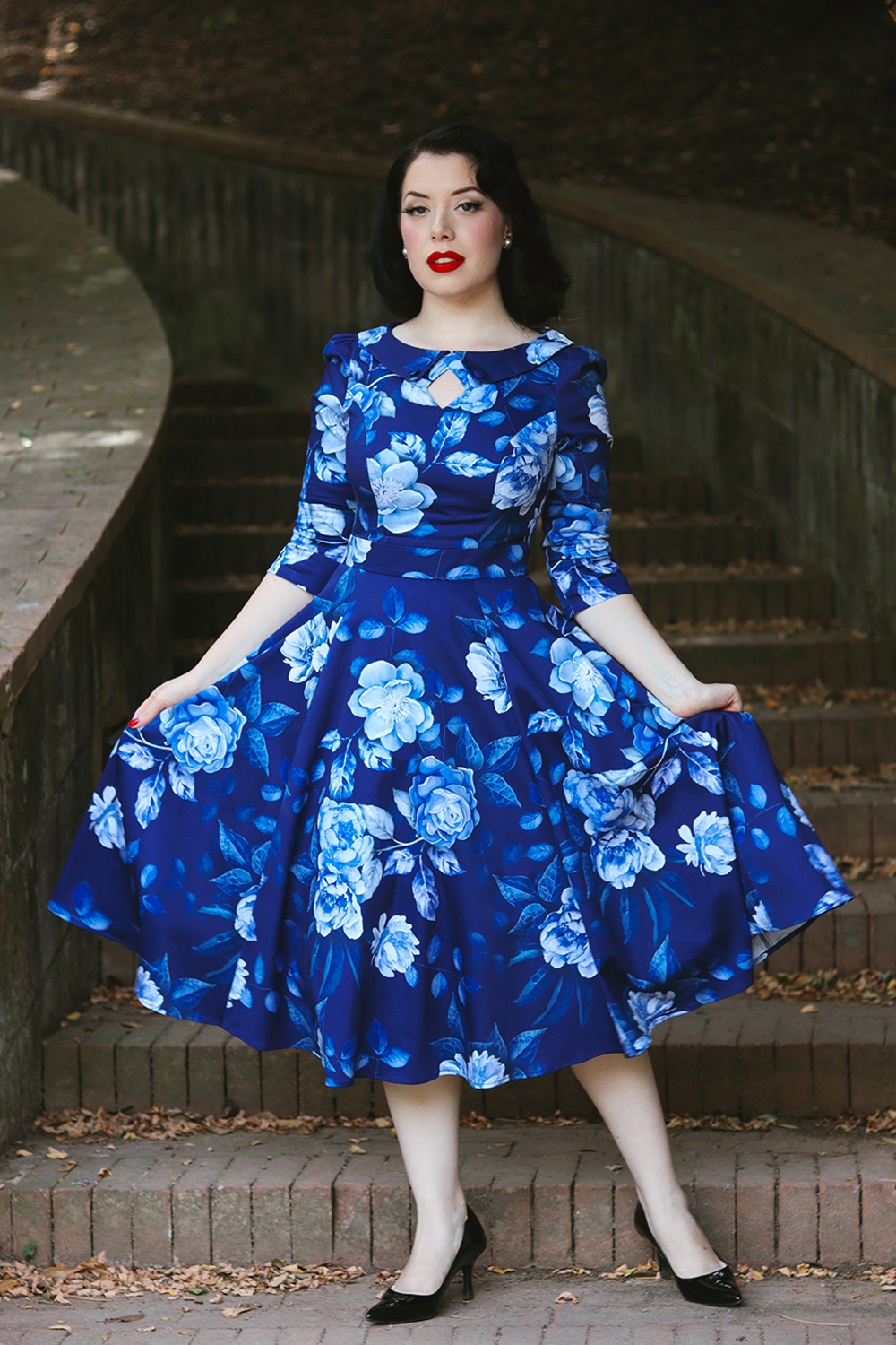 Hearts Roses Dorothy Swing Dress in Blue Shop at Topvintage