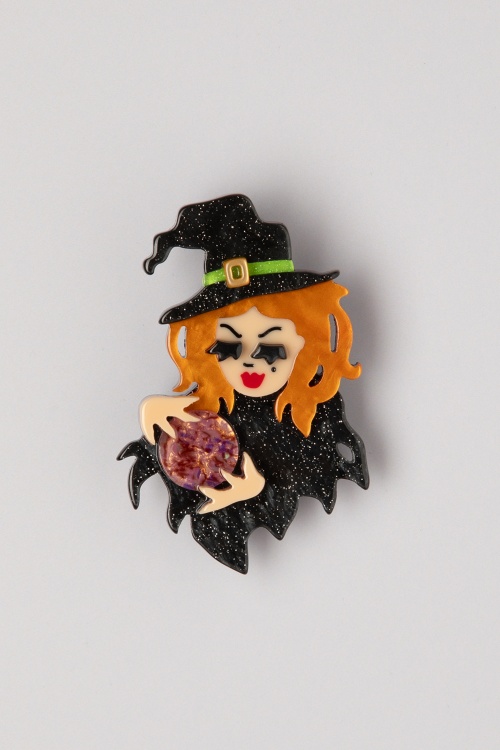 Erstwilder - Cara the Halloween Kitty broche