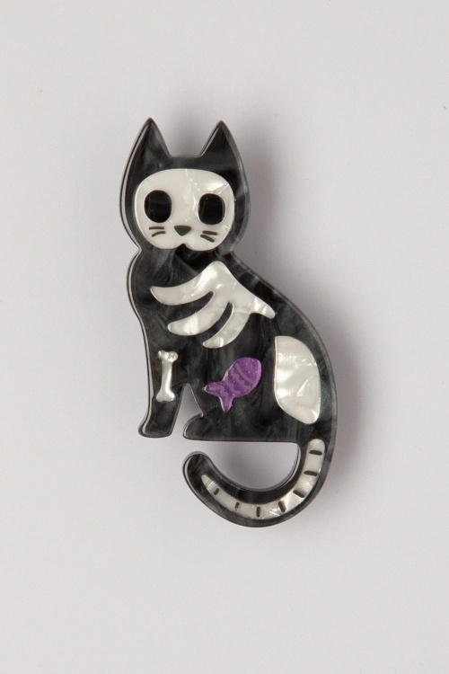 Erstwilder - Cara the Halloween Kitty broche