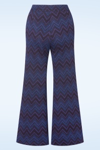 Smashed Lemon - Stella zig zag pantalon in blauw 3