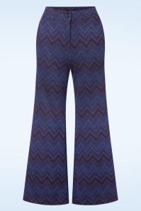 Smashed Lemon - Stella zig zag pantalon in blauw