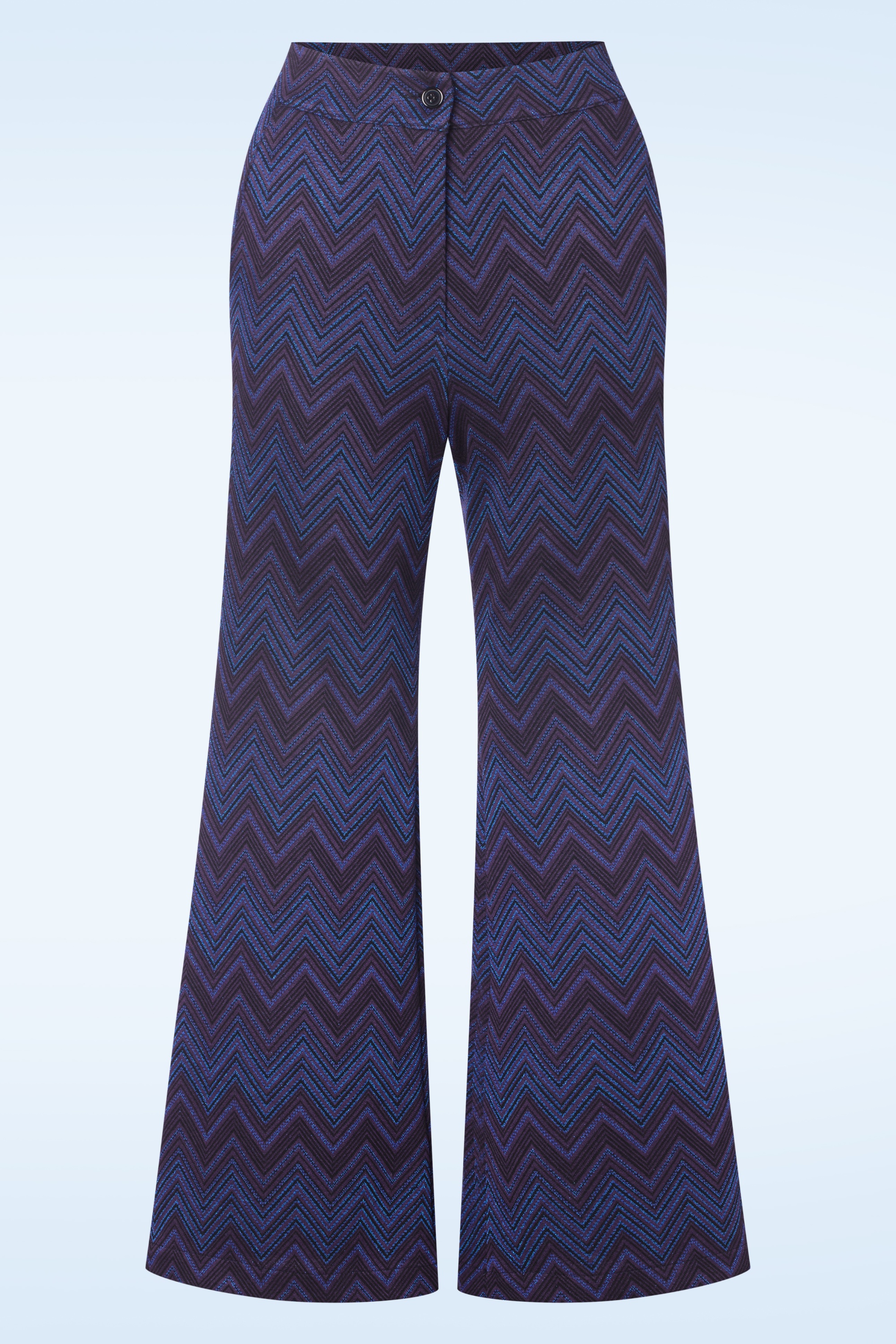 Smashed Lemon - Stella zig zag pantalon in blauw