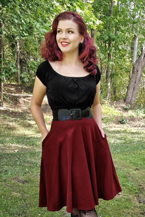 Vintage Chic for Topvintage - Sheila swingrok in wijnrood 2