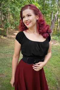 Vintage Chic for Topvintage - Belinda Off Shoulder Top in Schwarz