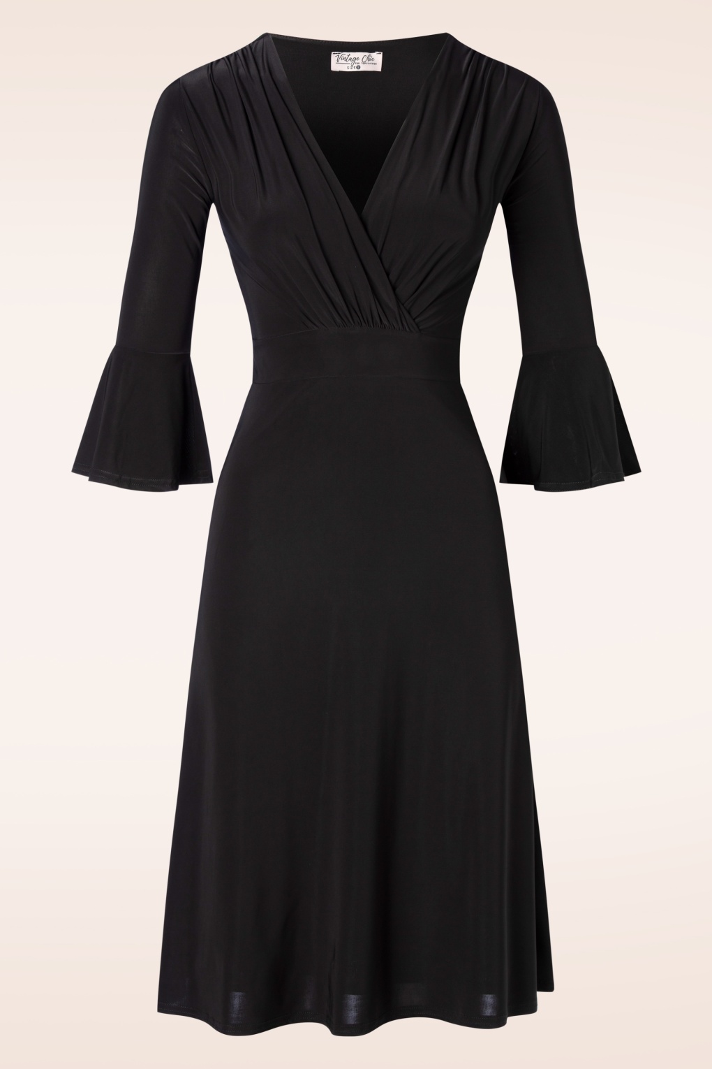 Vintage Chic for Topvintage - Topvintage exclusive ~ Louise Slinky swing jurk in zwart