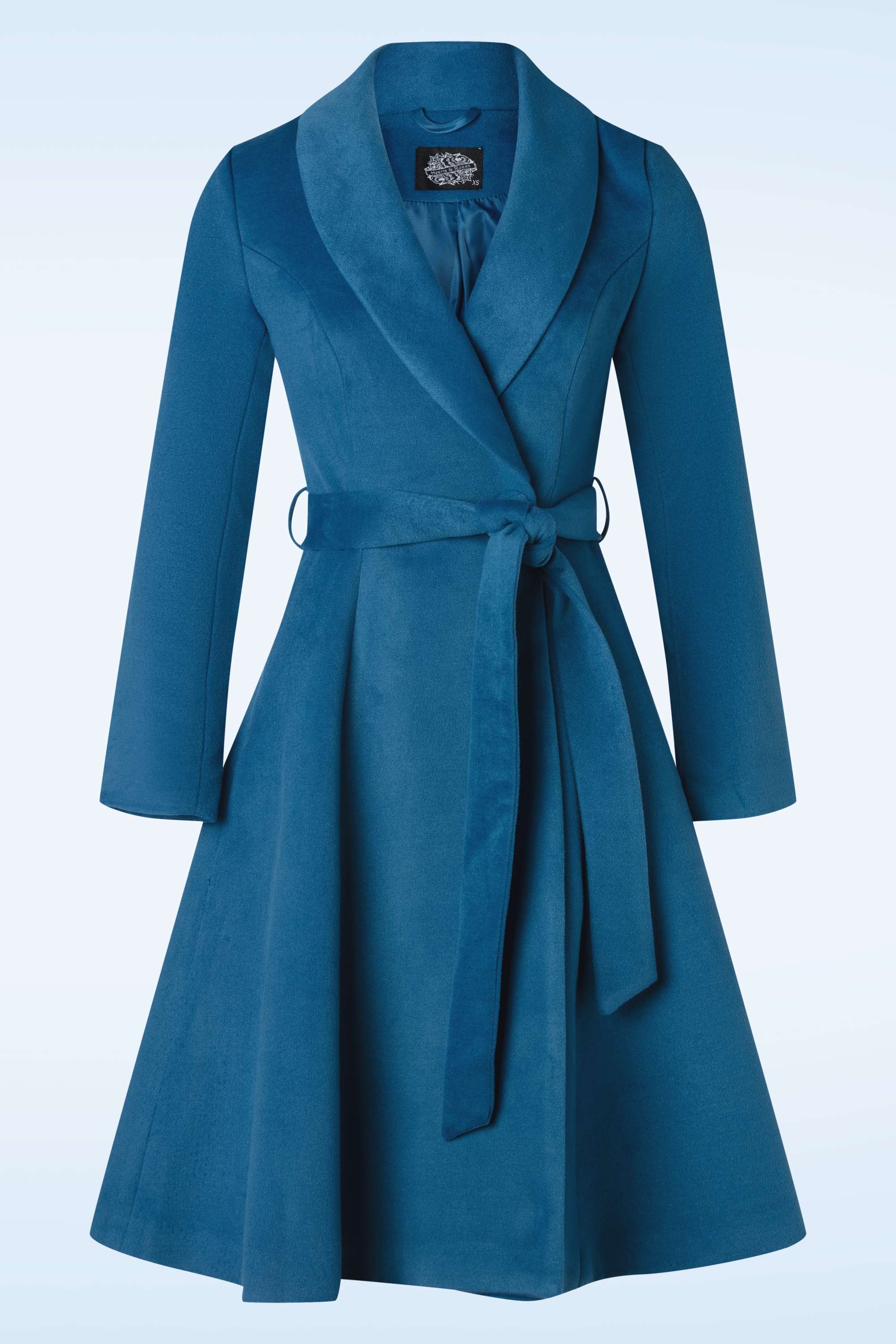 Hearts & Roses Jayda Swing Coat in Cerulean Blue | Shop at Topvintage