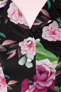 Hearts & Roses - Helen Floral swing jurk in zwart en multi 3