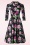 Hearts & Roses - Helen Floral swing jurk in zwart en multi 2