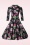 Hearts & Roses - Helen Floral swing jurk in zwart en multi 5