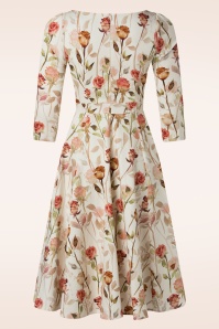 Hearts & Roses - Janne Floral swing jurk in crème  5