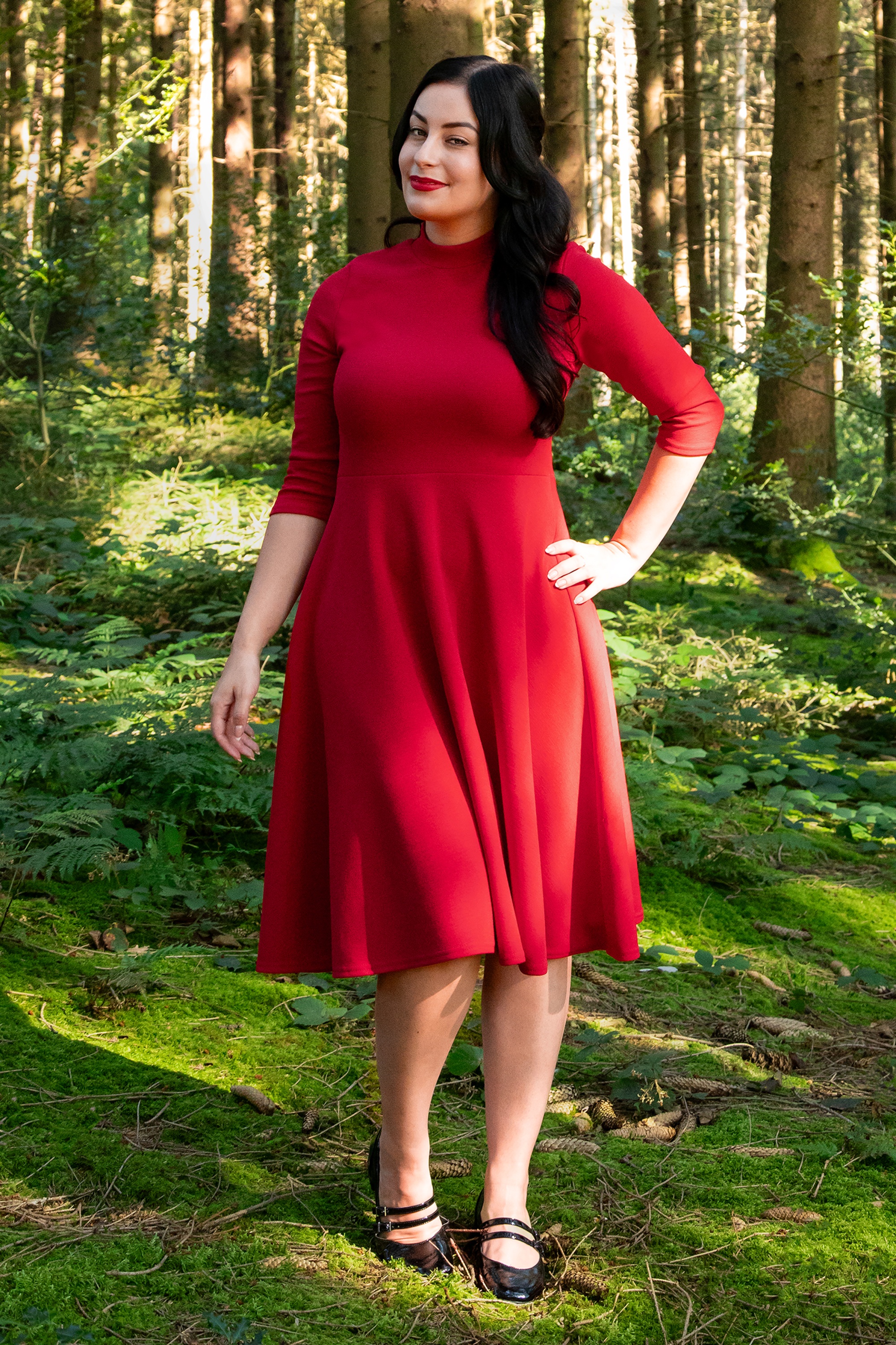 Vintage Chic for Topvintage - Stacey swing jurk in rood