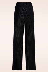 Vintage Chic for Topvintage - Piper Pleated Velvet pantalon in zwart 3