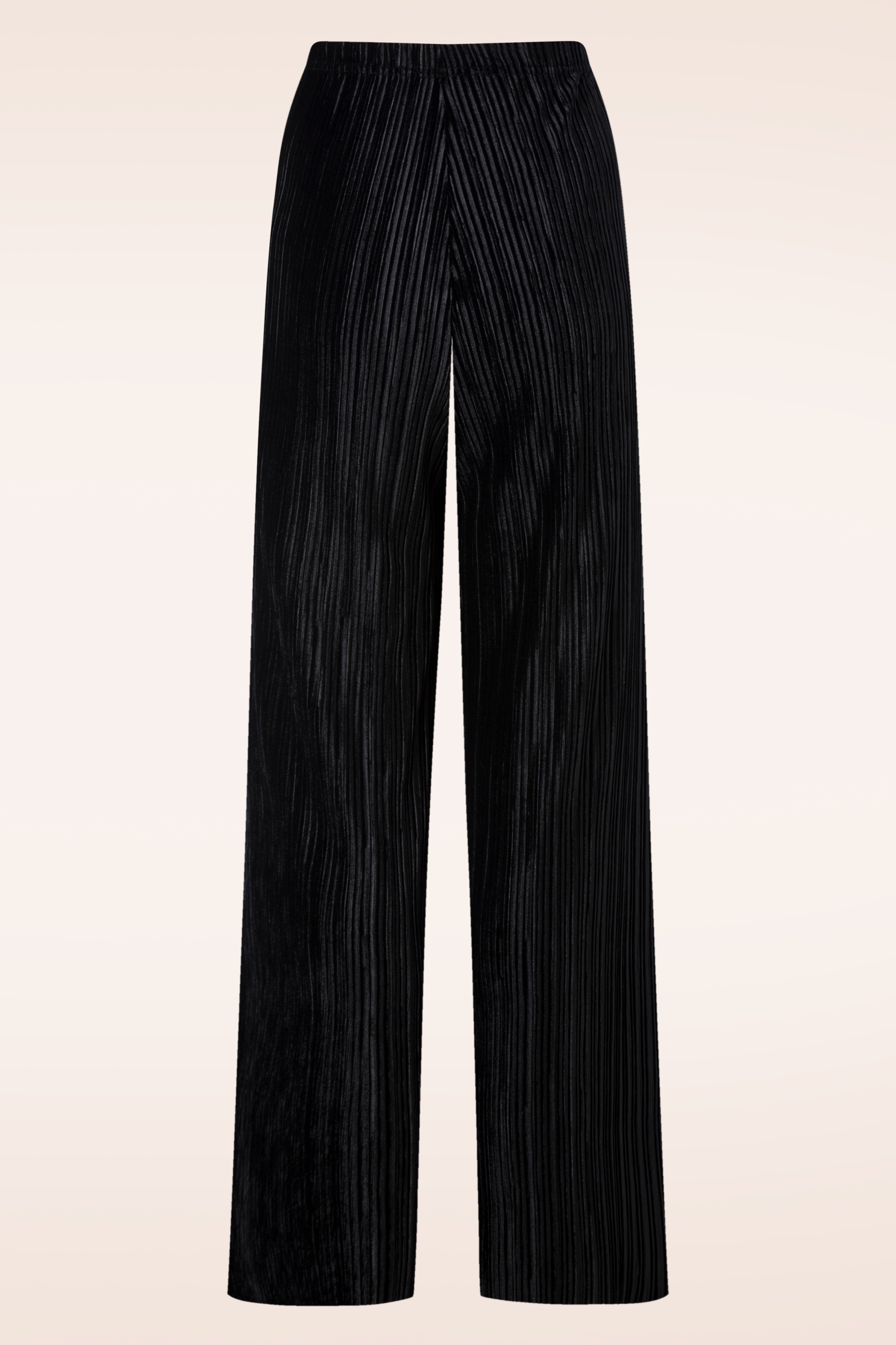 Vintage Chic for Topvintage - Piper Pleated Velvet pantalon in zwart 3