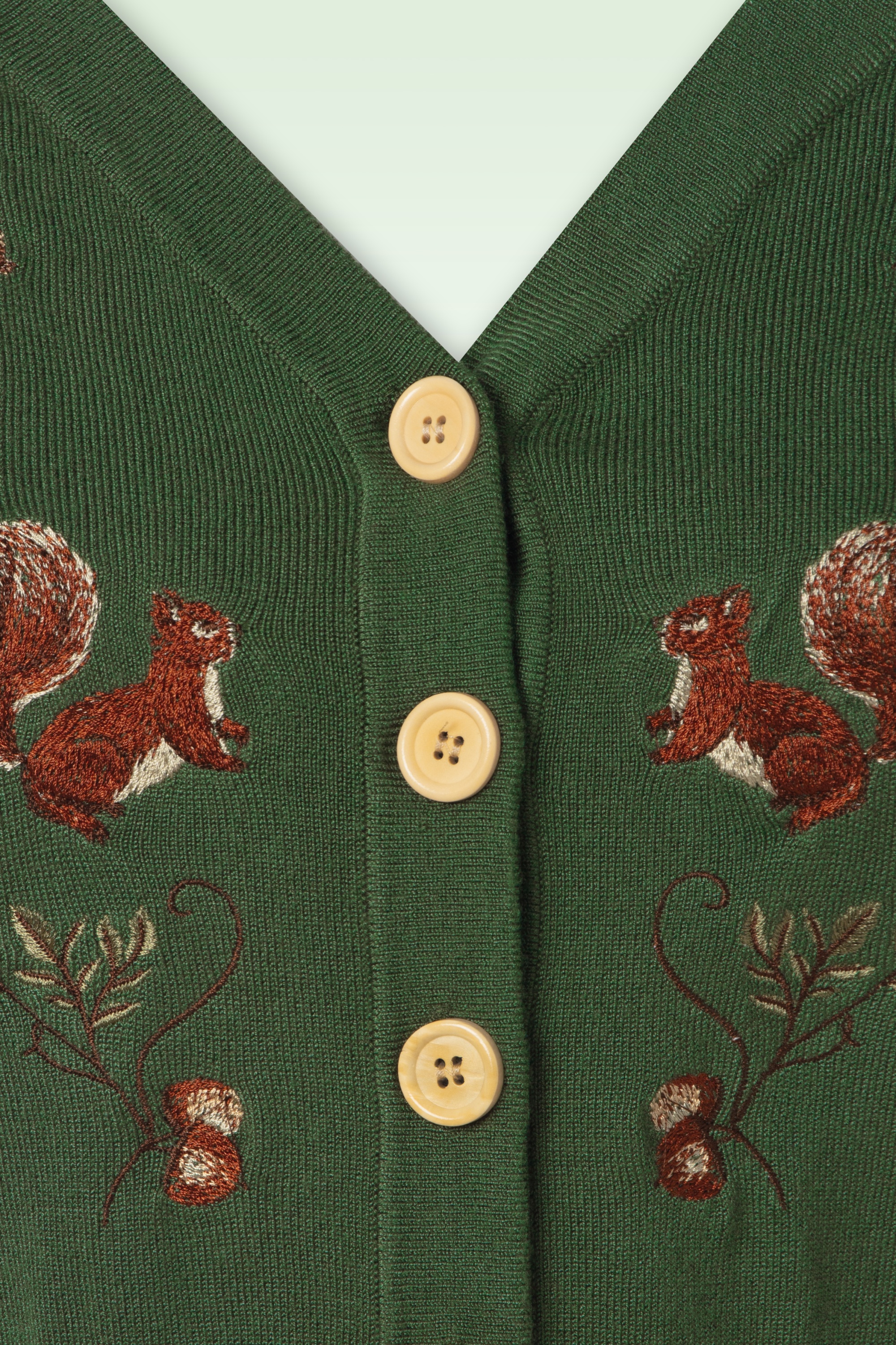 Vixen - Woodland creatures cardigan in groen 3