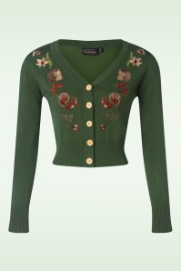 Vixen - Woodland creatures cardigan in groen