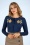 Vixen - Bird embroidery cardigan in blauw