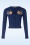 Vixen - Bird embroidery cardigan in blauw 3