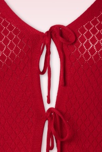 Vixen - Diamond ruffle cardigan in rood 2