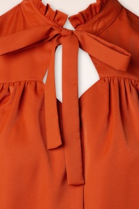 Vixen - Tonja blouse met hals strik in roestig oranje 3