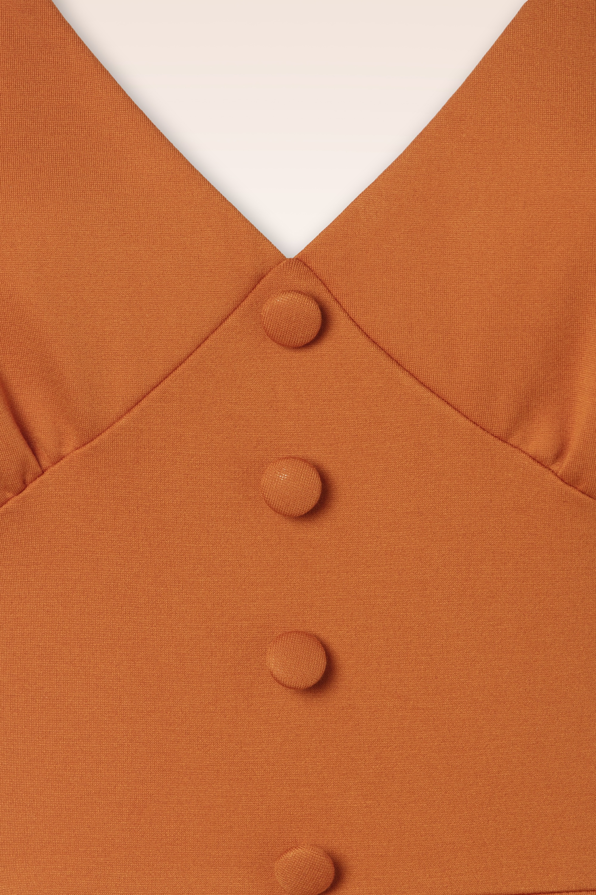 Vixen - Button Front Midi Flare jurk in oranje 2