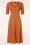 Vixen - Button Front Midi Flare jurk in oranje