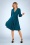 Vintage Chic for Topvintage - Trishia swing jurk in groenblauw