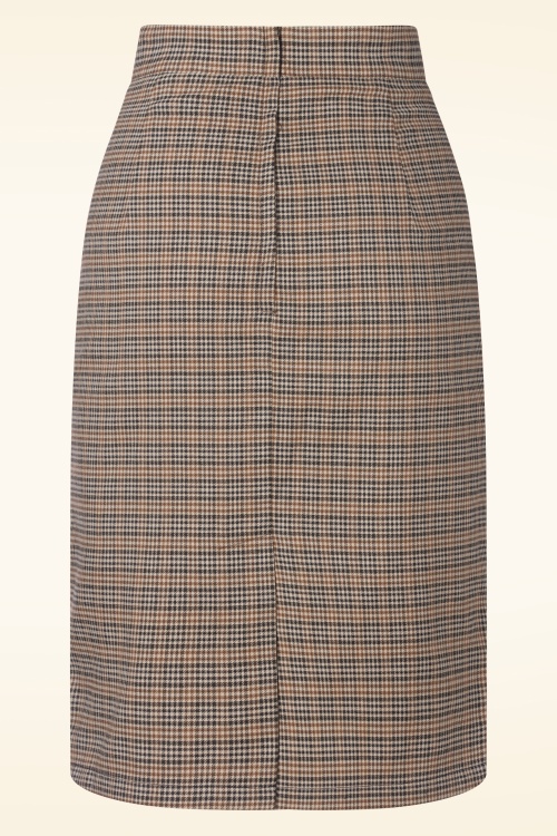 Vixen - Button check pencil rok in bruin 4