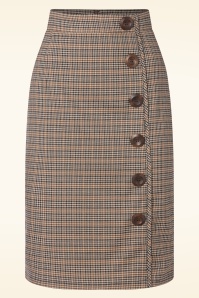 Vixen - Button check pencil rok in bruin 3