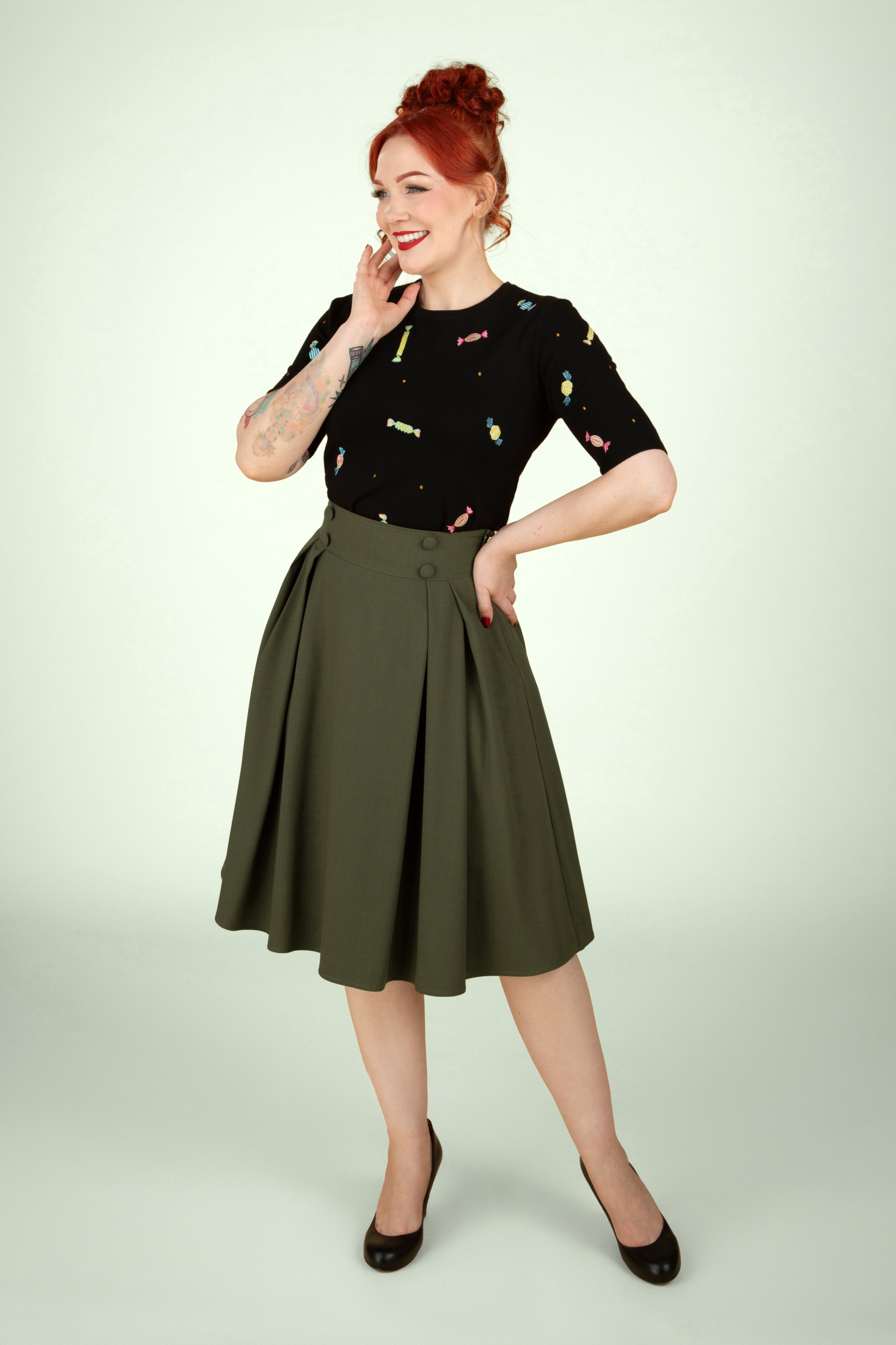 Olive green skirts value hotsell