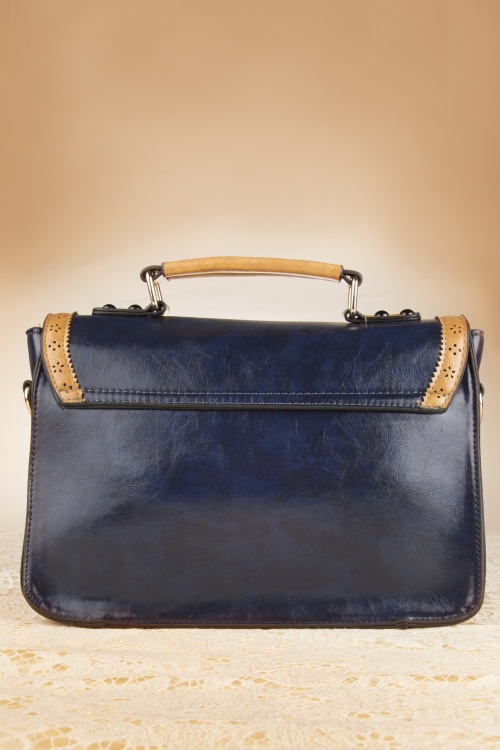 Banned Retro - Antieke Messenger Bag in blauw 7