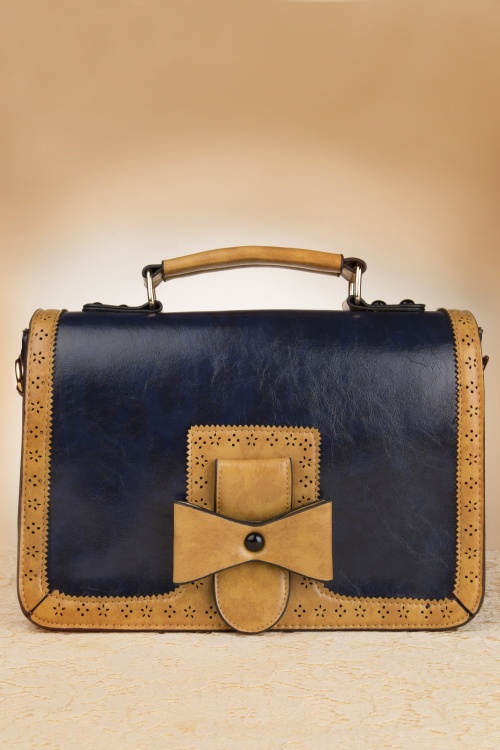 Banned Retro - Antieke Messenger Bag in blauw